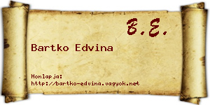 Bartko Edvina névjegykártya